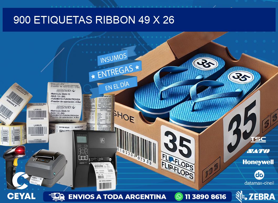 900 ETIQUETAS RIBBON 49 x 26