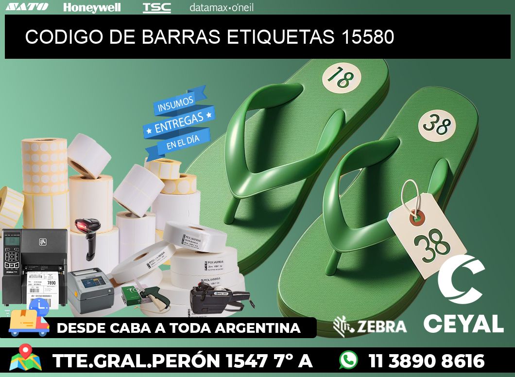 CODIGO DE BARRAS ETIQUETAS 15580