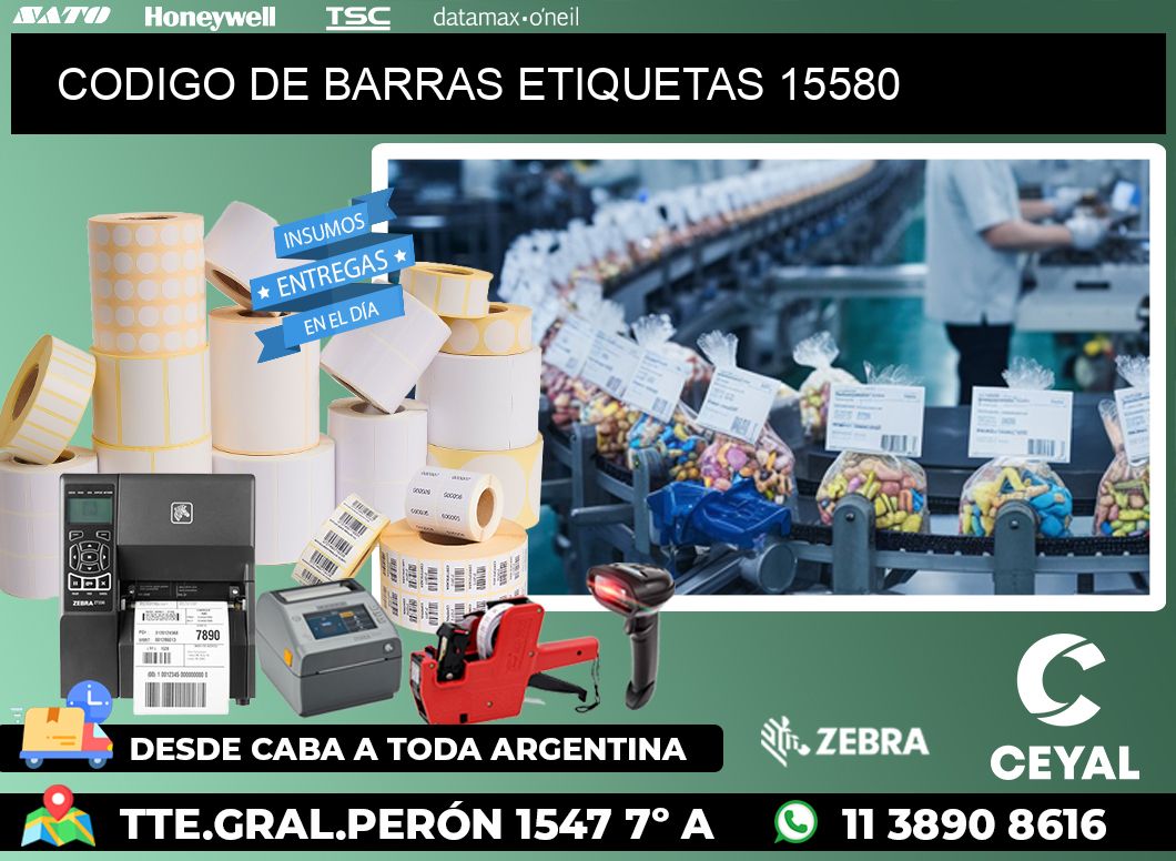 CODIGO DE BARRAS ETIQUETAS 15580
