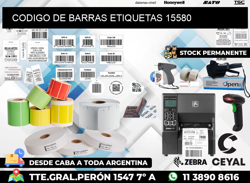 CODIGO DE BARRAS ETIQUETAS 15580