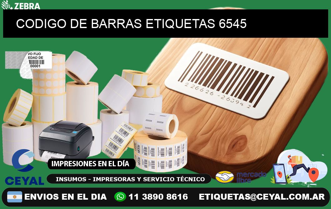 CODIGO DE BARRAS ETIQUETAS 6545