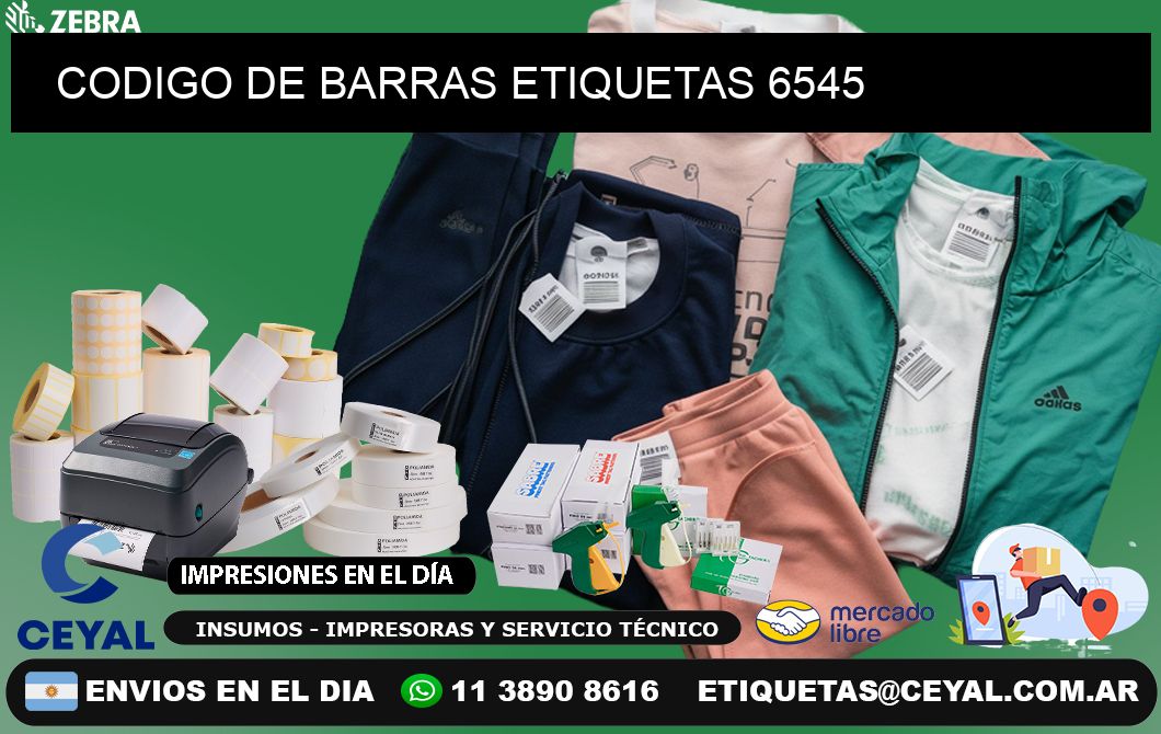 CODIGO DE BARRAS ETIQUETAS 6545