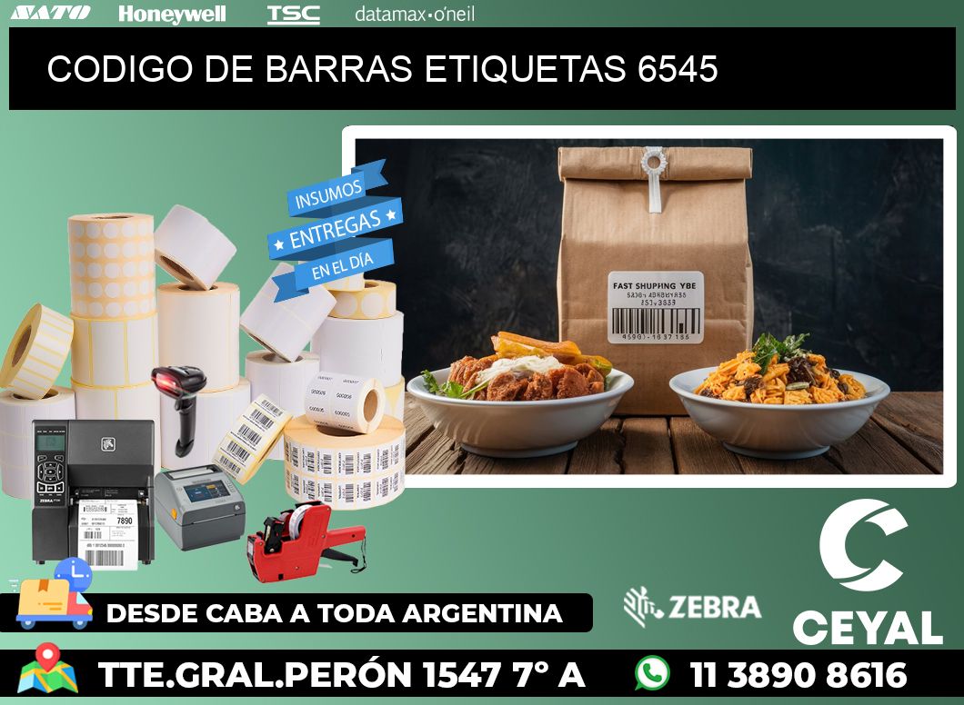 CODIGO DE BARRAS ETIQUETAS 6545