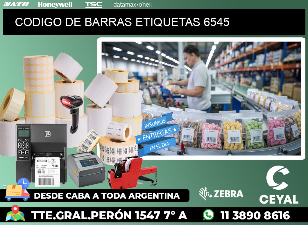CODIGO DE BARRAS ETIQUETAS 6545