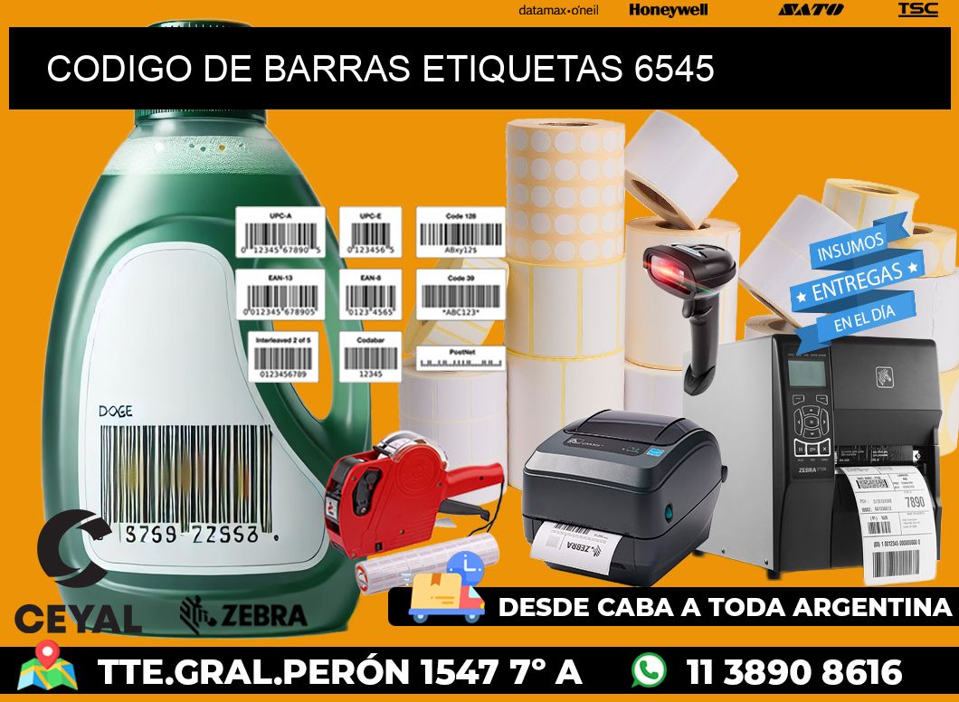 CODIGO DE BARRAS ETIQUETAS 6545