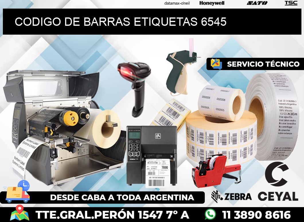 CODIGO DE BARRAS ETIQUETAS 6545