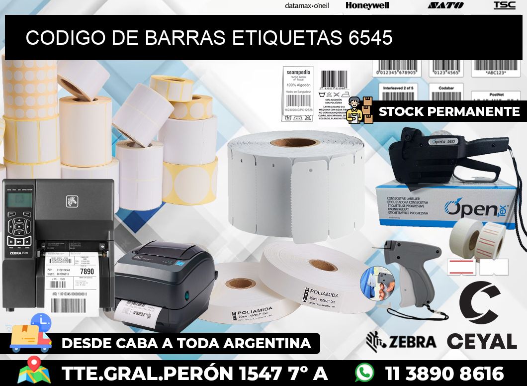 CODIGO DE BARRAS ETIQUETAS 6545