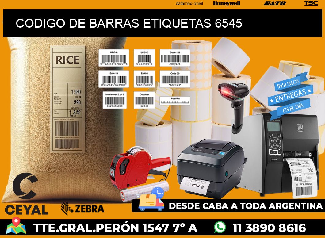 CODIGO DE BARRAS ETIQUETAS 6545