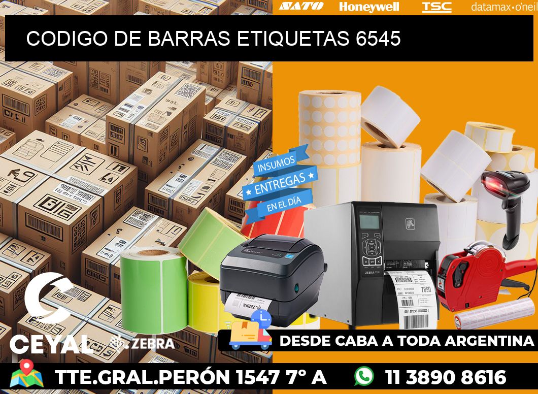 CODIGO DE BARRAS ETIQUETAS 6545