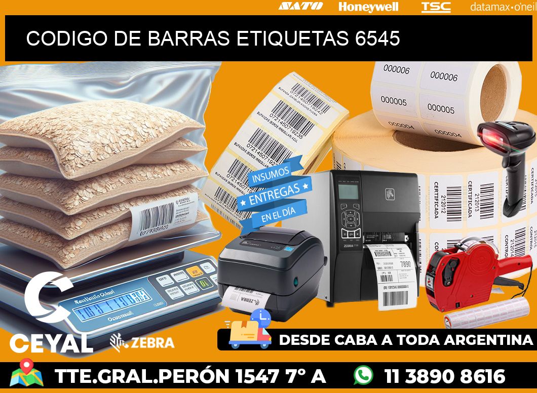 CODIGO DE BARRAS ETIQUETAS 6545