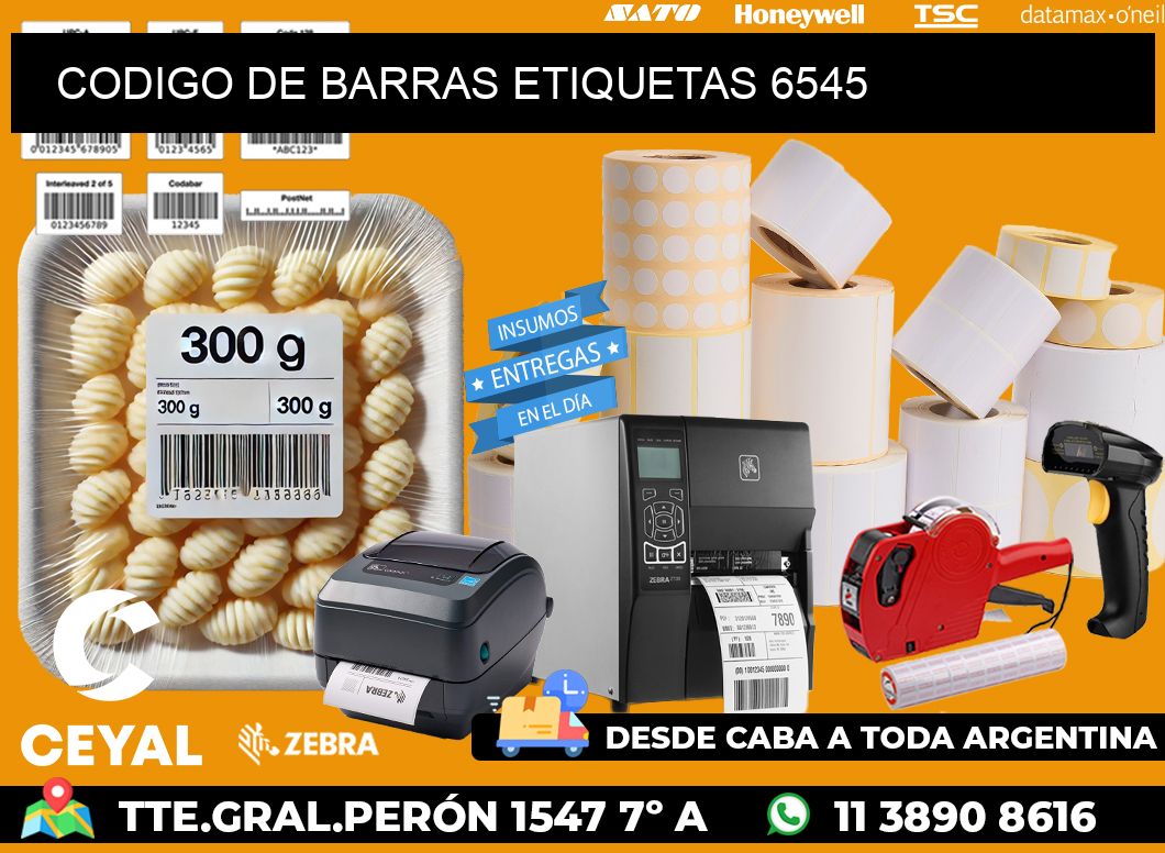 CODIGO DE BARRAS ETIQUETAS 6545