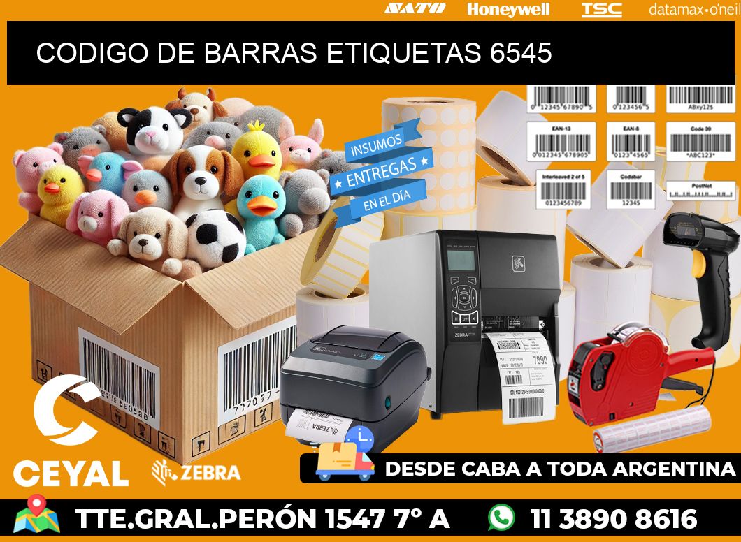 CODIGO DE BARRAS ETIQUETAS 6545
