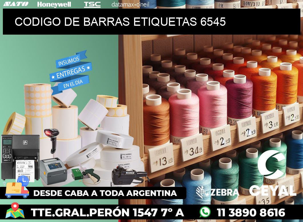 CODIGO DE BARRAS ETIQUETAS 6545