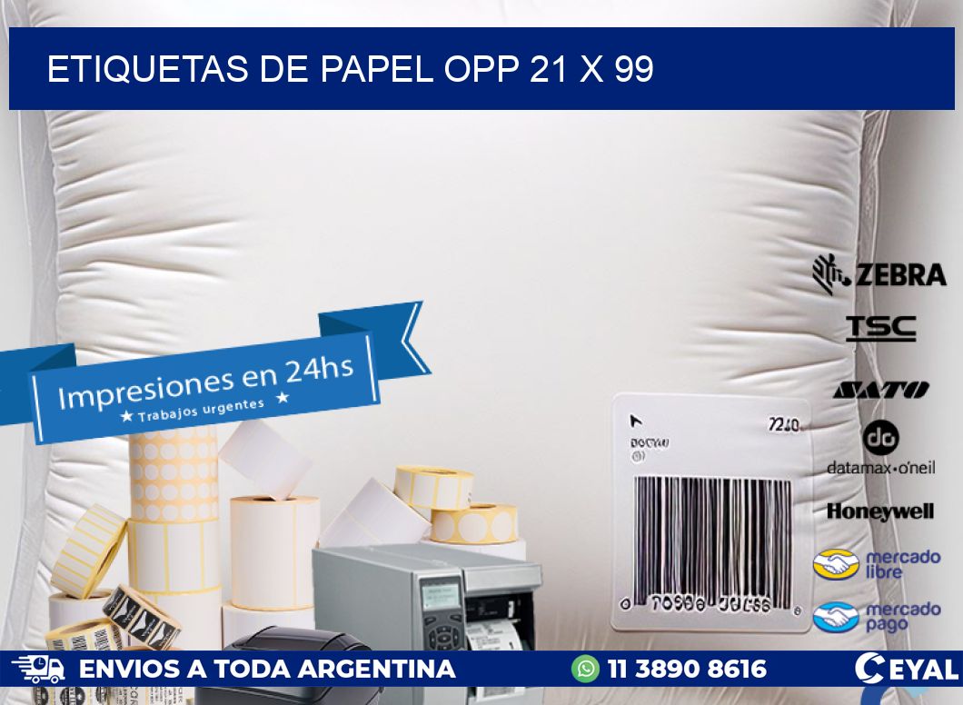 ETIQUETAS DE PAPEL OPP 21 x 99