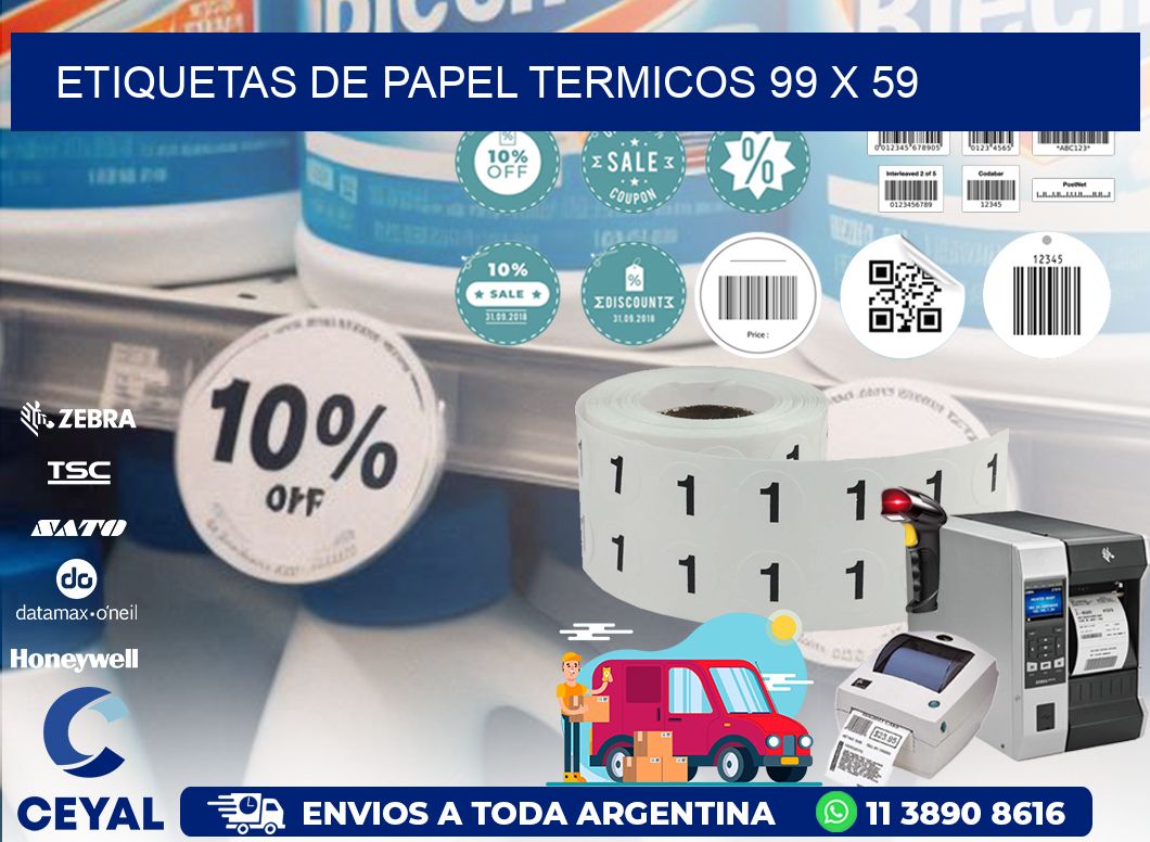 ETIQUETAS DE PAPEL TERMICOS 99 x 59