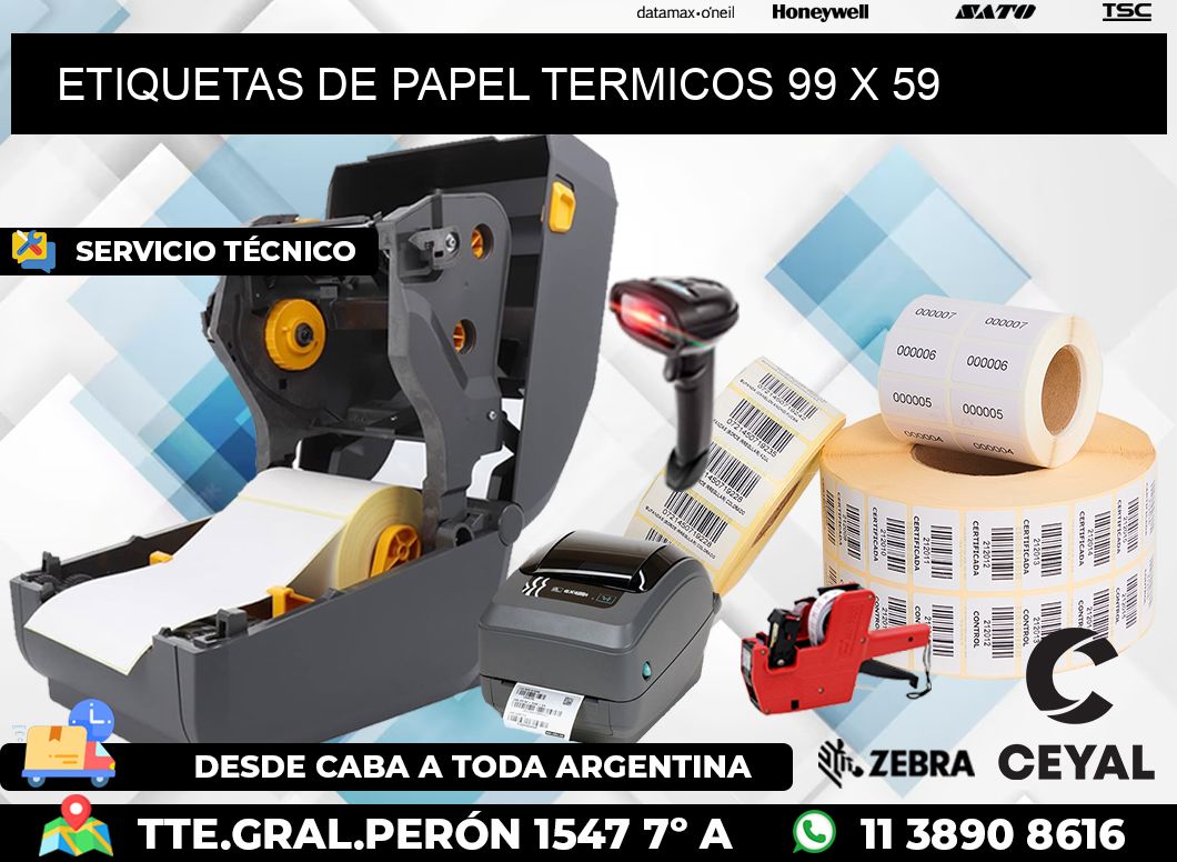 ETIQUETAS DE PAPEL TERMICOS 99 x 59