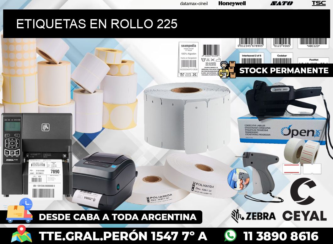 ETIQUETAS EN ROLLO 225