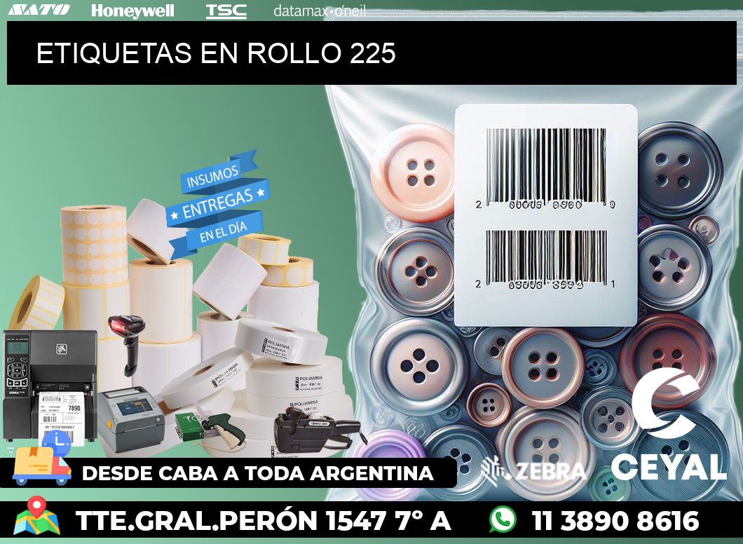 ETIQUETAS EN ROLLO 225