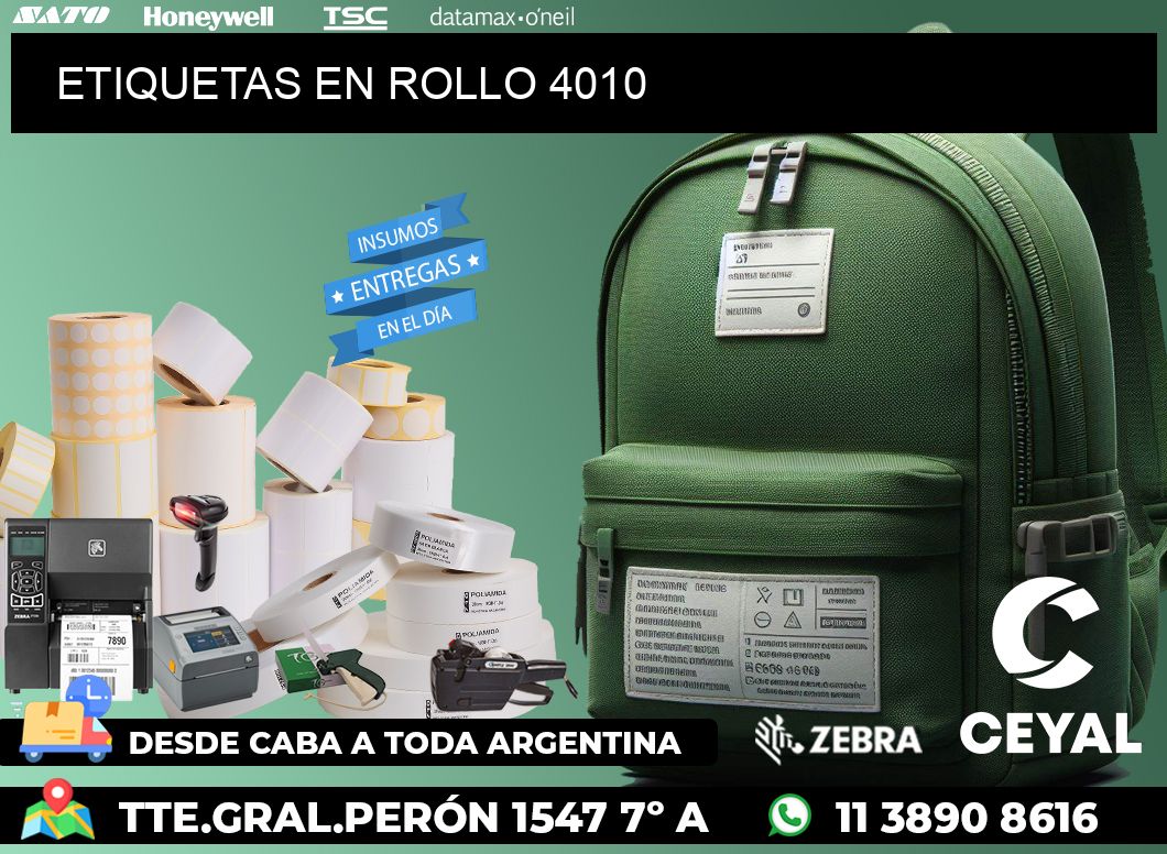 ETIQUETAS EN ROLLO 4010