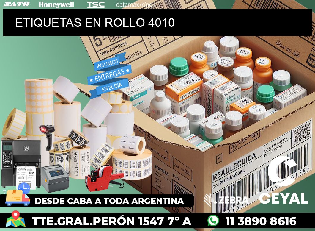 ETIQUETAS EN ROLLO 4010
