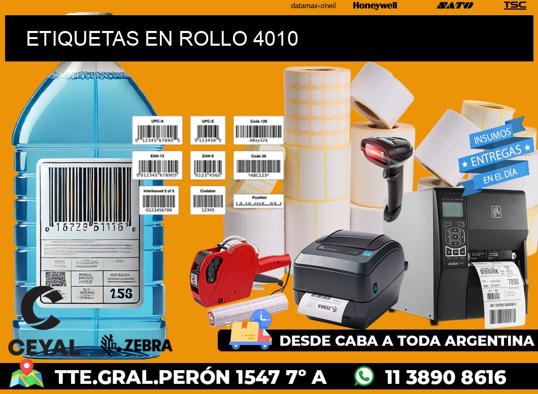 ETIQUETAS EN ROLLO 4010