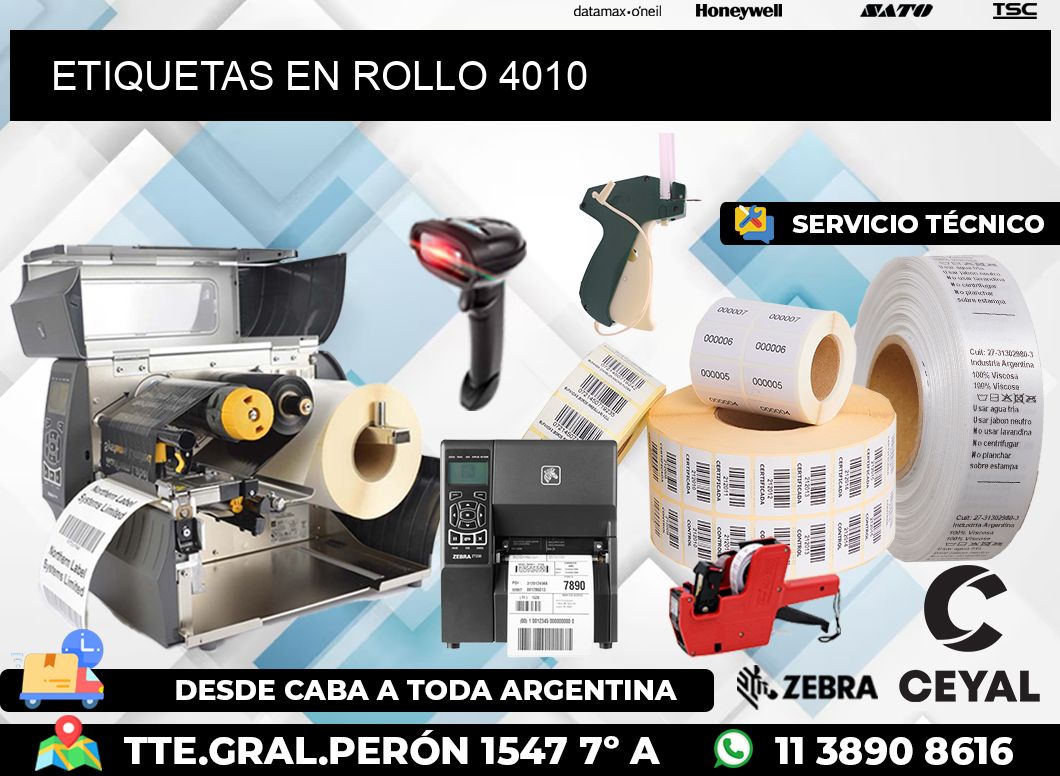 ETIQUETAS EN ROLLO 4010