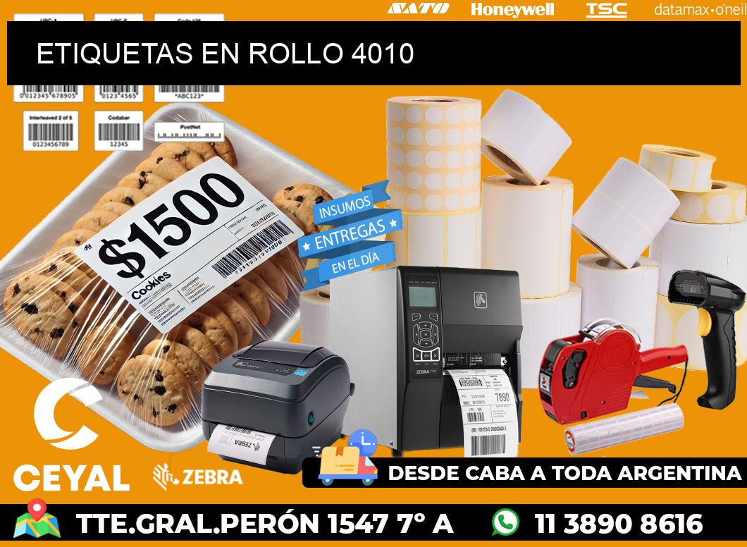 ETIQUETAS EN ROLLO 4010