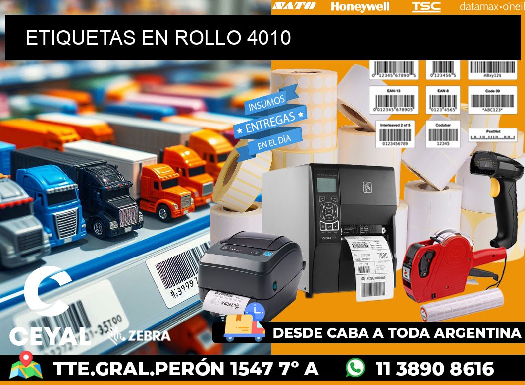 ETIQUETAS EN ROLLO 4010