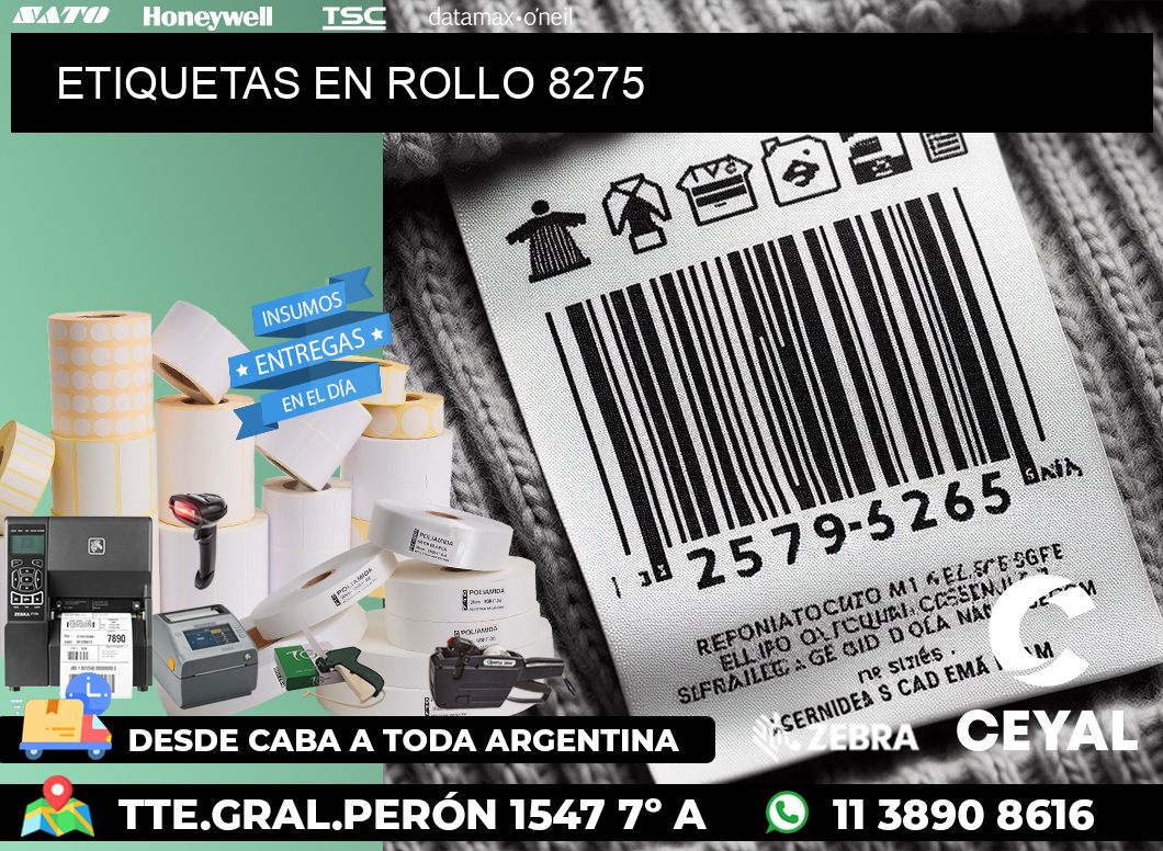 ETIQUETAS EN ROLLO 8275