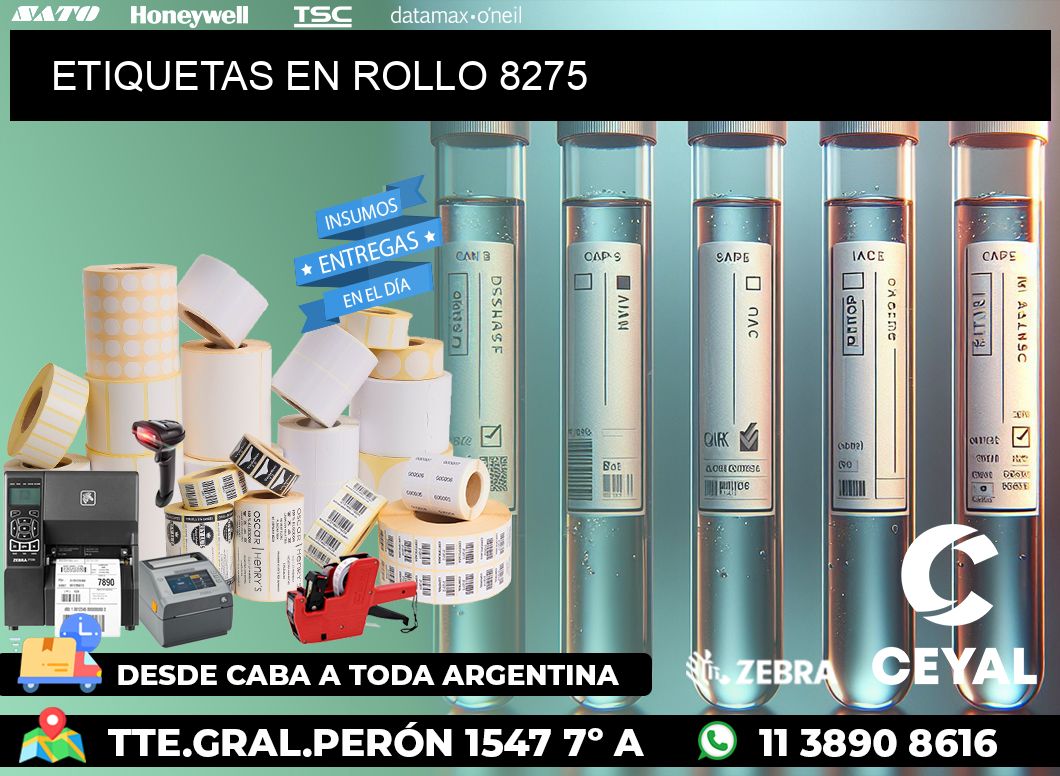 ETIQUETAS EN ROLLO 8275