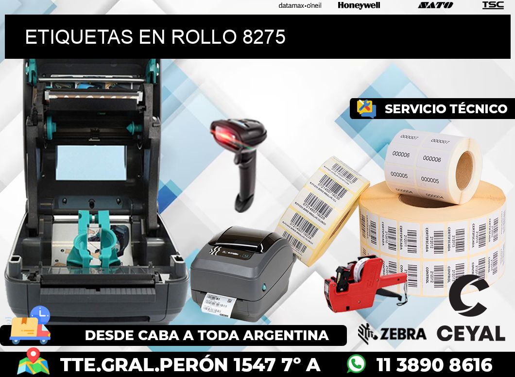 ETIQUETAS EN ROLLO 8275