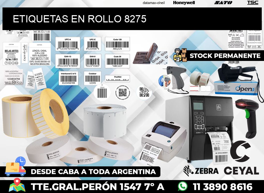 ETIQUETAS EN ROLLO 8275