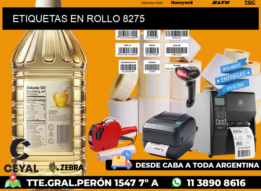 ETIQUETAS EN ROLLO 8275