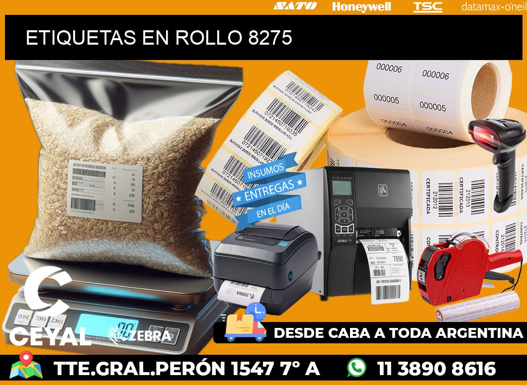 ETIQUETAS EN ROLLO 8275