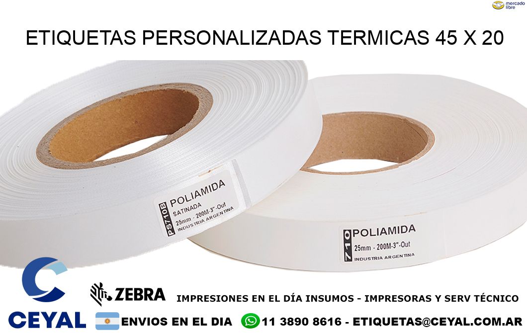 ETIQUETAS PERSONALIZADAS TERMICAS 45 x 20