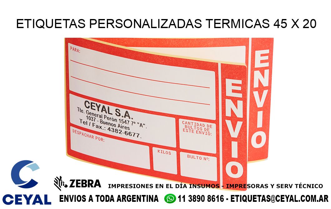 ETIQUETAS PERSONALIZADAS TERMICAS 45 x 20