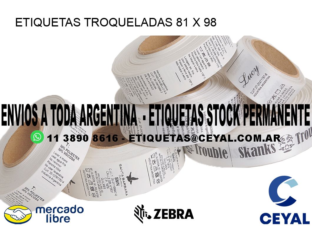 ETIQUETAS TROQUELADAS 81 x 98