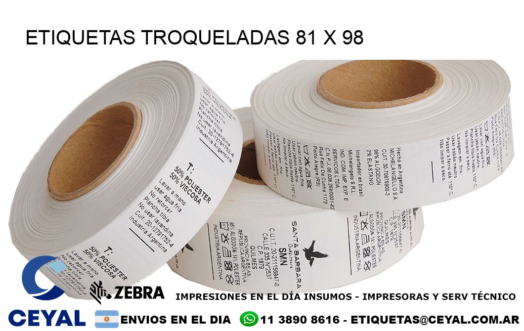 ETIQUETAS TROQUELADAS 81 x 98