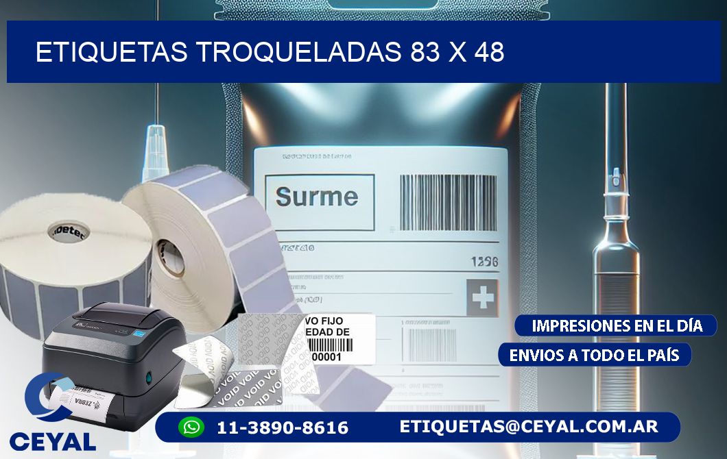 ETIQUETAS TROQUELADAS 83 x 48