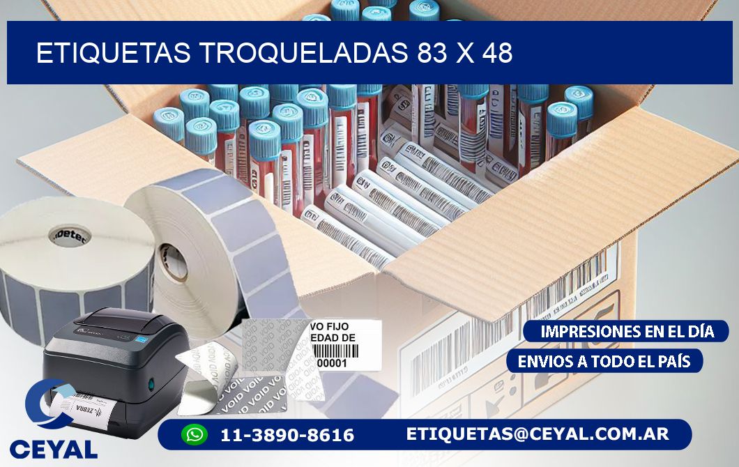 ETIQUETAS TROQUELADAS 83 x 48