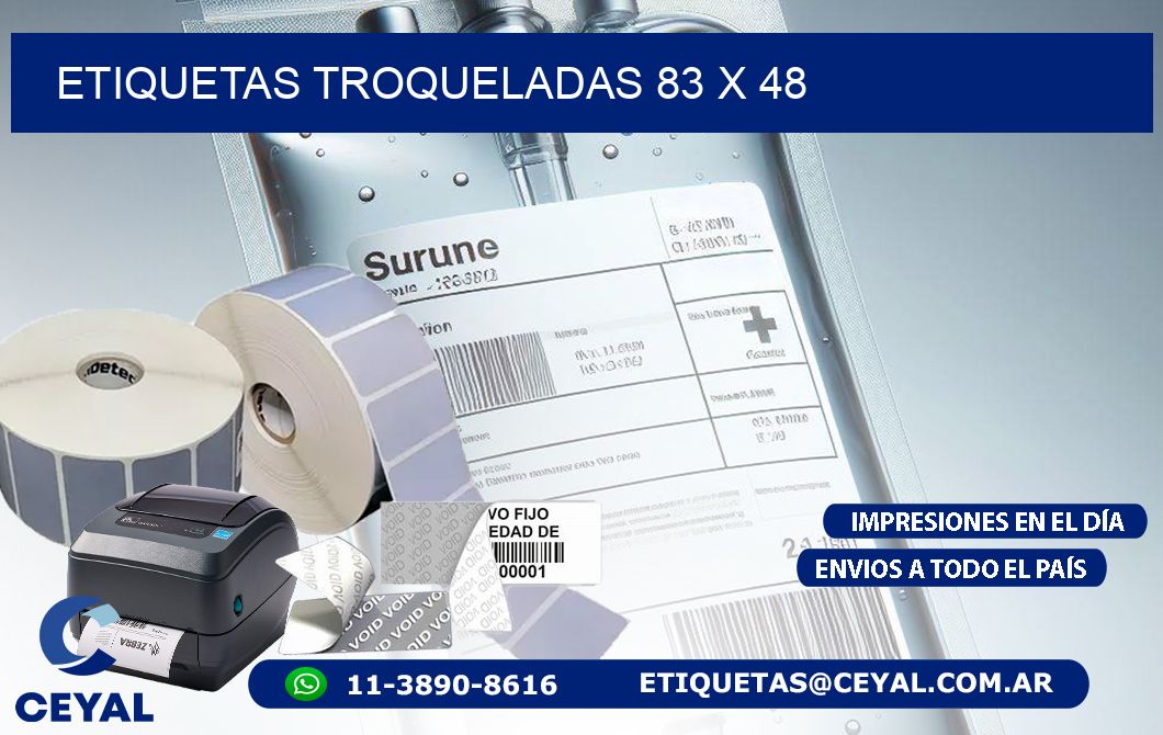 ETIQUETAS TROQUELADAS 83 x 48
