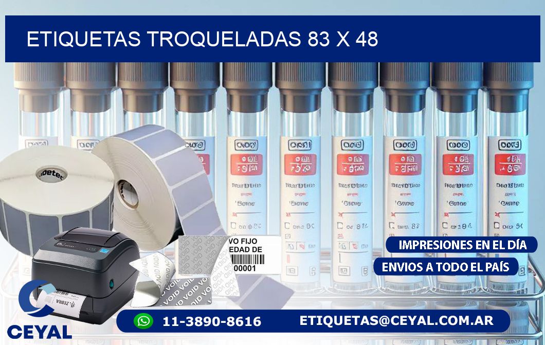 ETIQUETAS TROQUELADAS 83 x 48