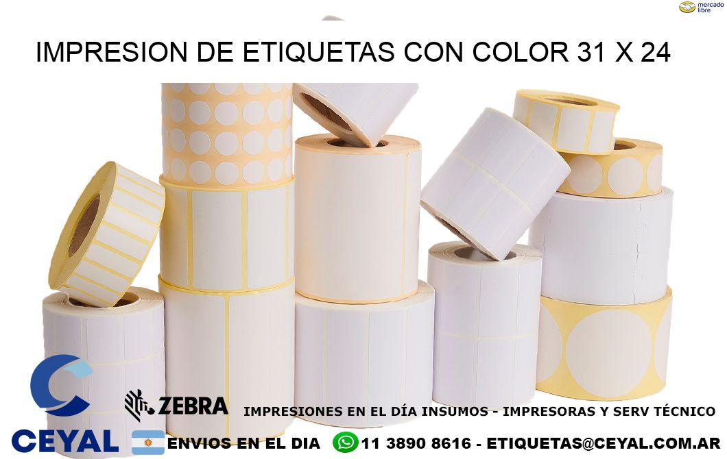 IMPRESION DE ETIQUETAS CON COLOR 31 x 24