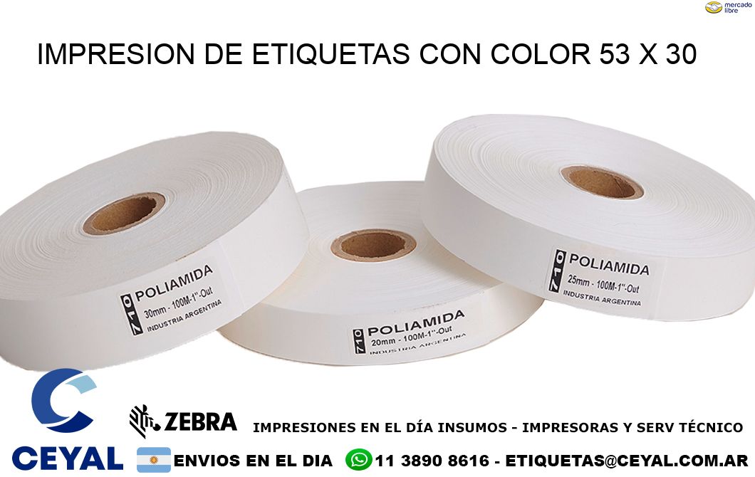 IMPRESION DE ETIQUETAS CON COLOR 53 x 30
