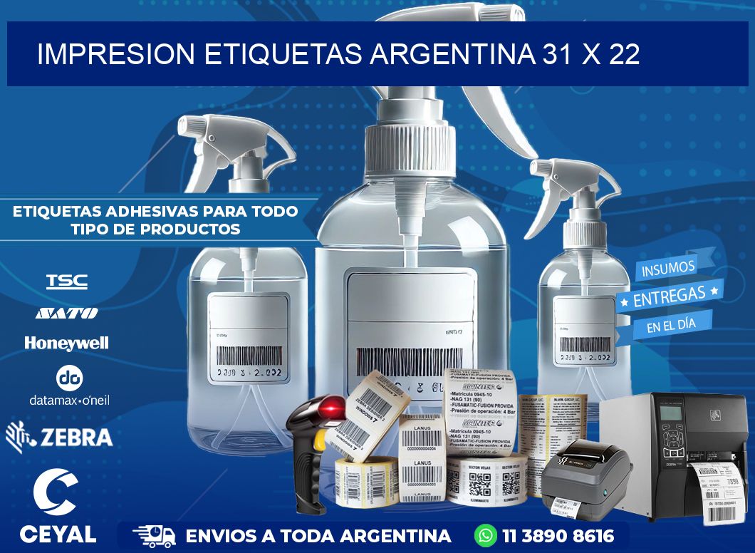 IMPRESION ETIQUETAS ARGENTINA 31 x 22