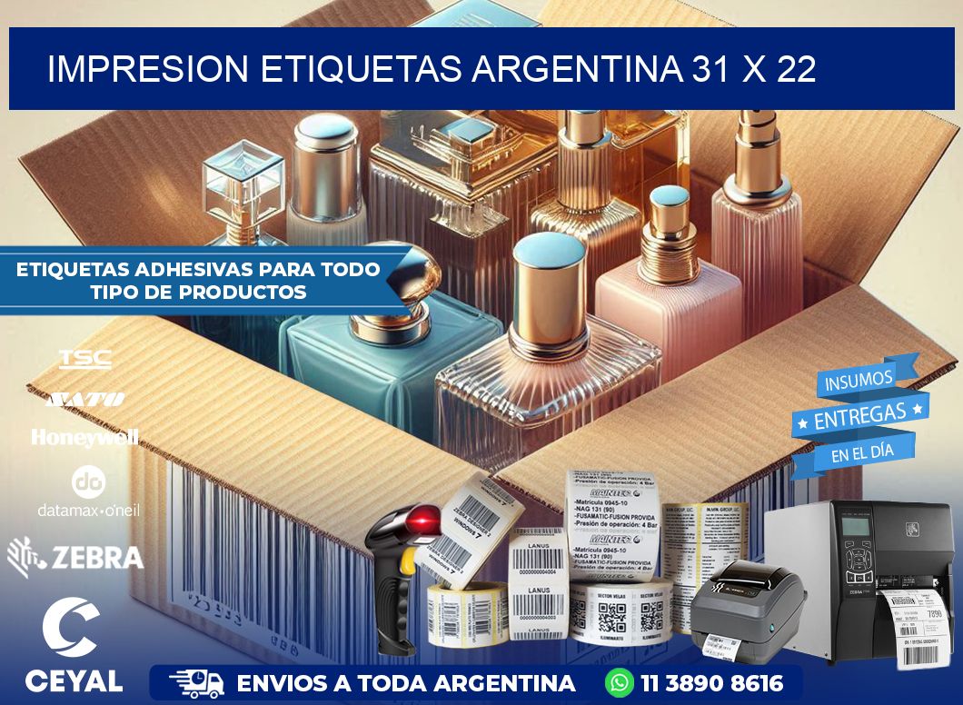 IMPRESION ETIQUETAS ARGENTINA 31 x 22