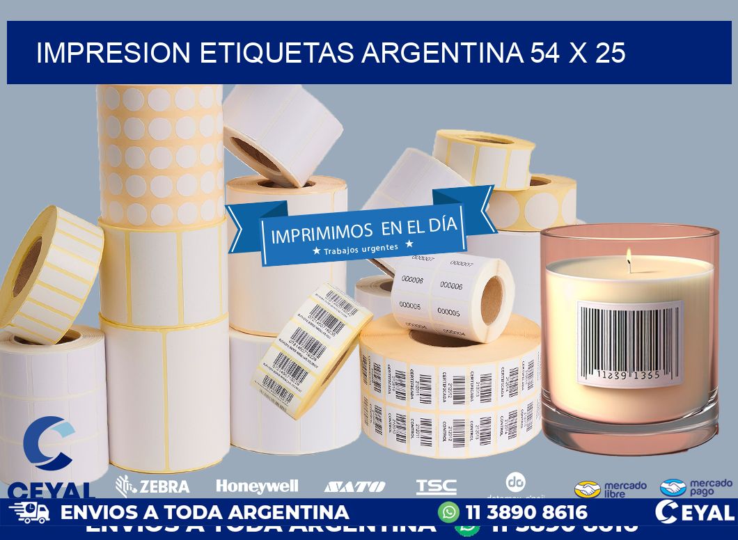 IMPRESION ETIQUETAS ARGENTINA 54 x 25