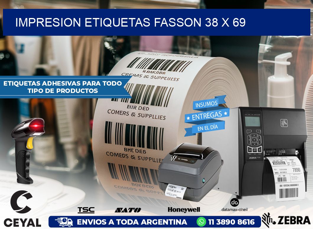 IMPRESION ETIQUETAS FASSON 38 x 69