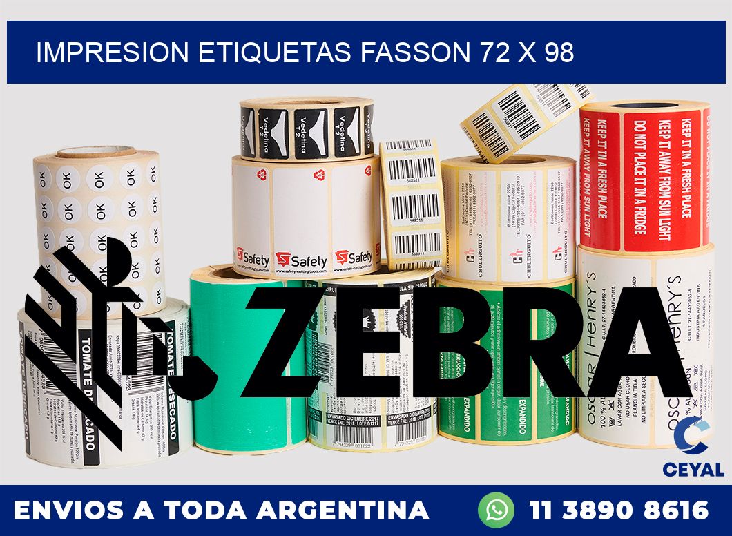 IMPRESION ETIQUETAS FASSON 72 x 98