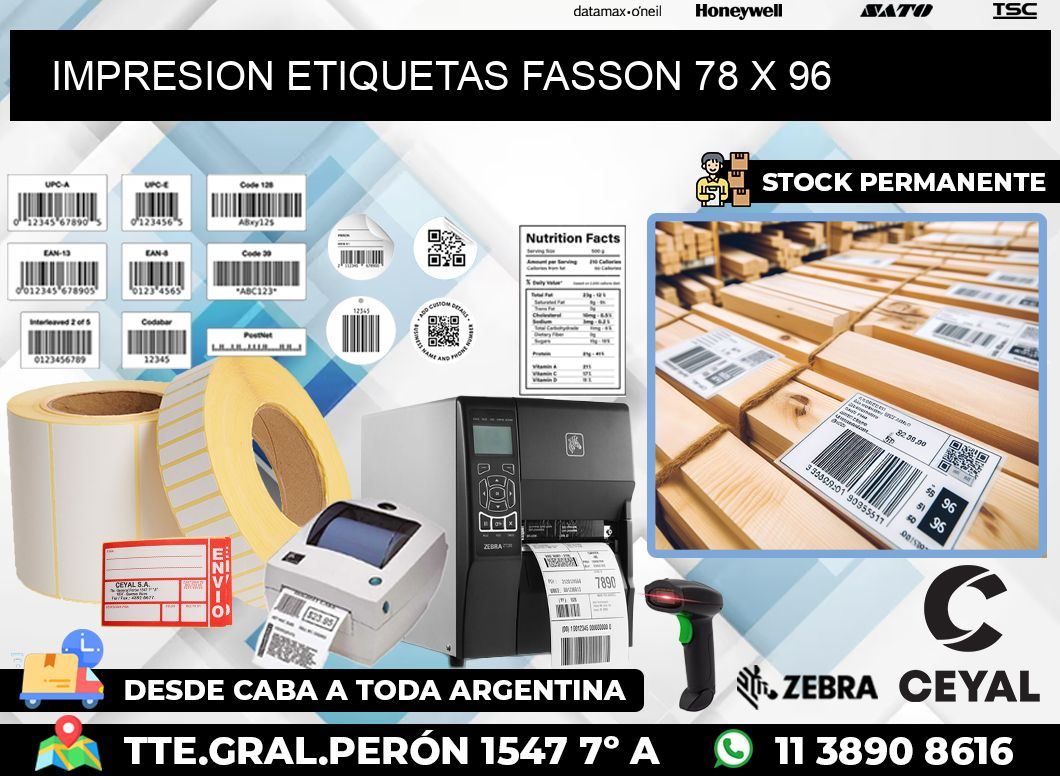 IMPRESION ETIQUETAS FASSON 78 x 96